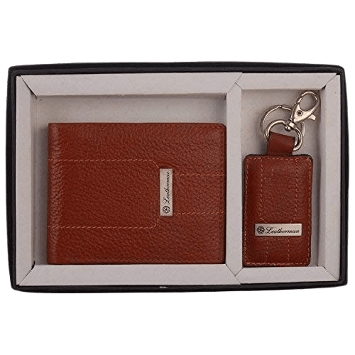 LEATHERMAN LEATHER WALLET AND KEYCHAIN SET-1576 - Handbags | Buy online on ZillyBuy