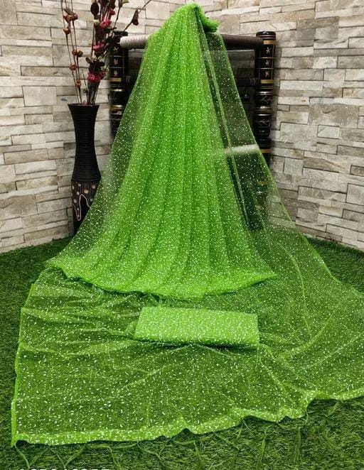 Net Sarees with separete blouse peice