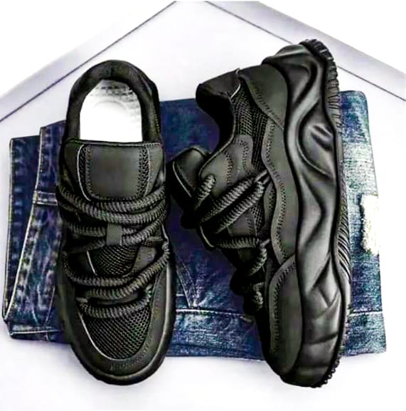 Black Sports Shoes, Running Shoes, Walking Shoes, Light weight Shoes By - Auras Shoes