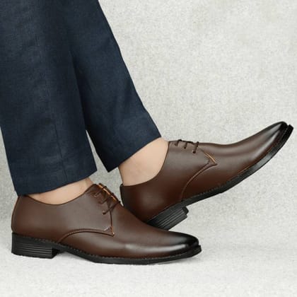 WUGO::Latest Fabulous Men Formal Shoes|Brown Derby Shoes|Office Shoes For Men's & Boys (Free Home Delivery)