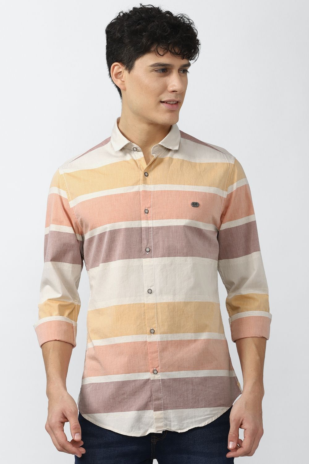 Men Multi Super Slim Fit Stripe Full Sleeves Casual Shirt