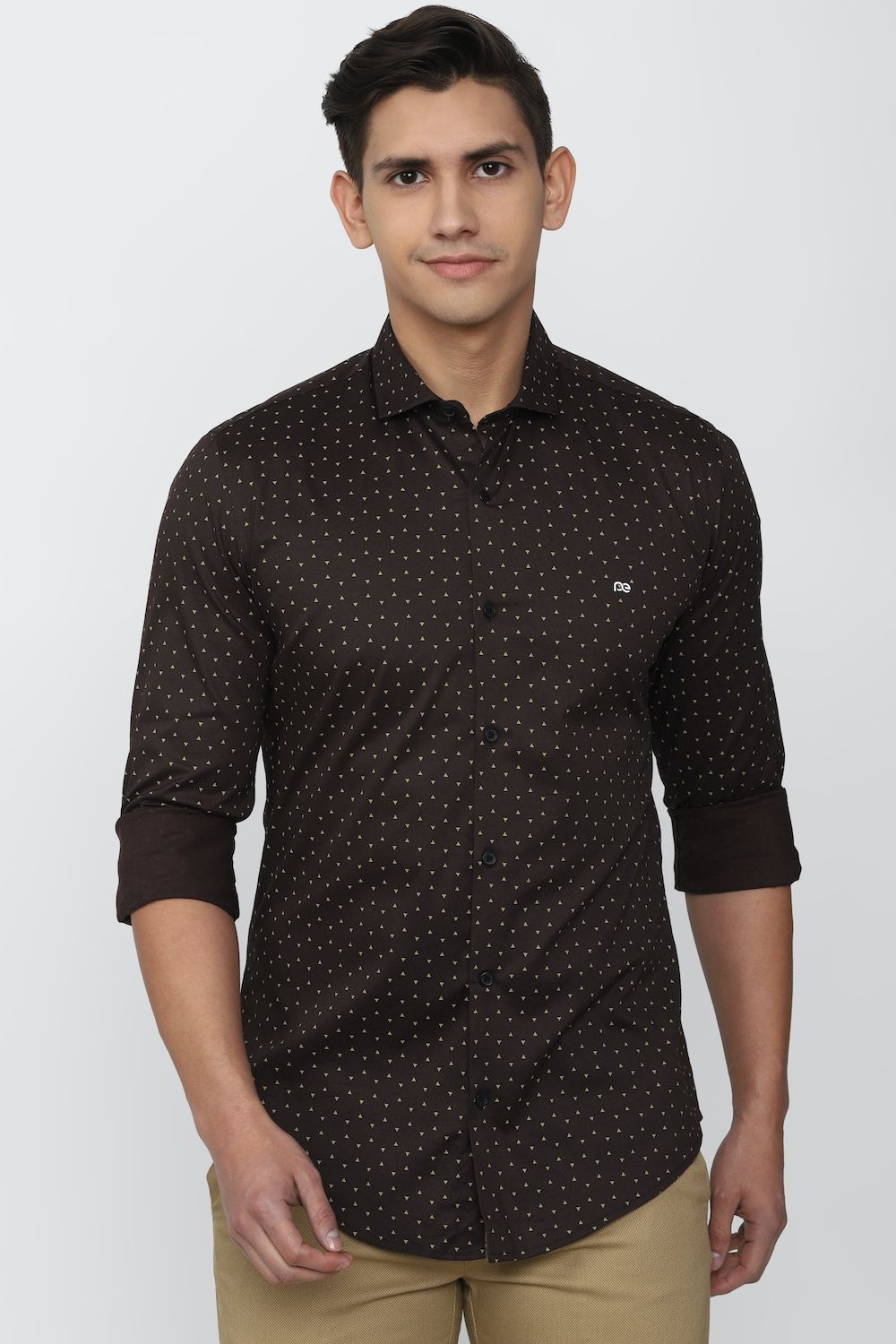 Men Brown Super Slim Fit Formal Full Sleeves Formal Shirt