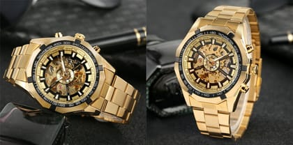 Khrist Auto Kinetics Classic Ease: Timepiece Portfolio Inside Revolving Gears Uncomplicated Grace: Automatic Mechanical Watch Collection Simplistic Elegance Analog Watch For Men