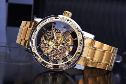 Khrist Auto Kinetics Classic Ease: Timepiece Portfolio Inside Revolving Gears Uncomplicated Grace: Automatic Mechanical Watch Collection Simplistic Elegance Analog Watch For Men