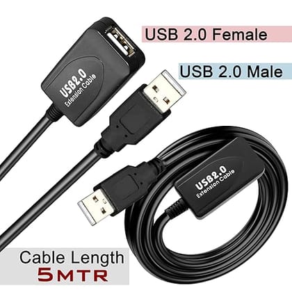 5M Active USB 2.0 M to F USB Extension Cable