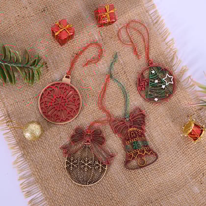 Coloured Tree Hangings ( Set of 4 )