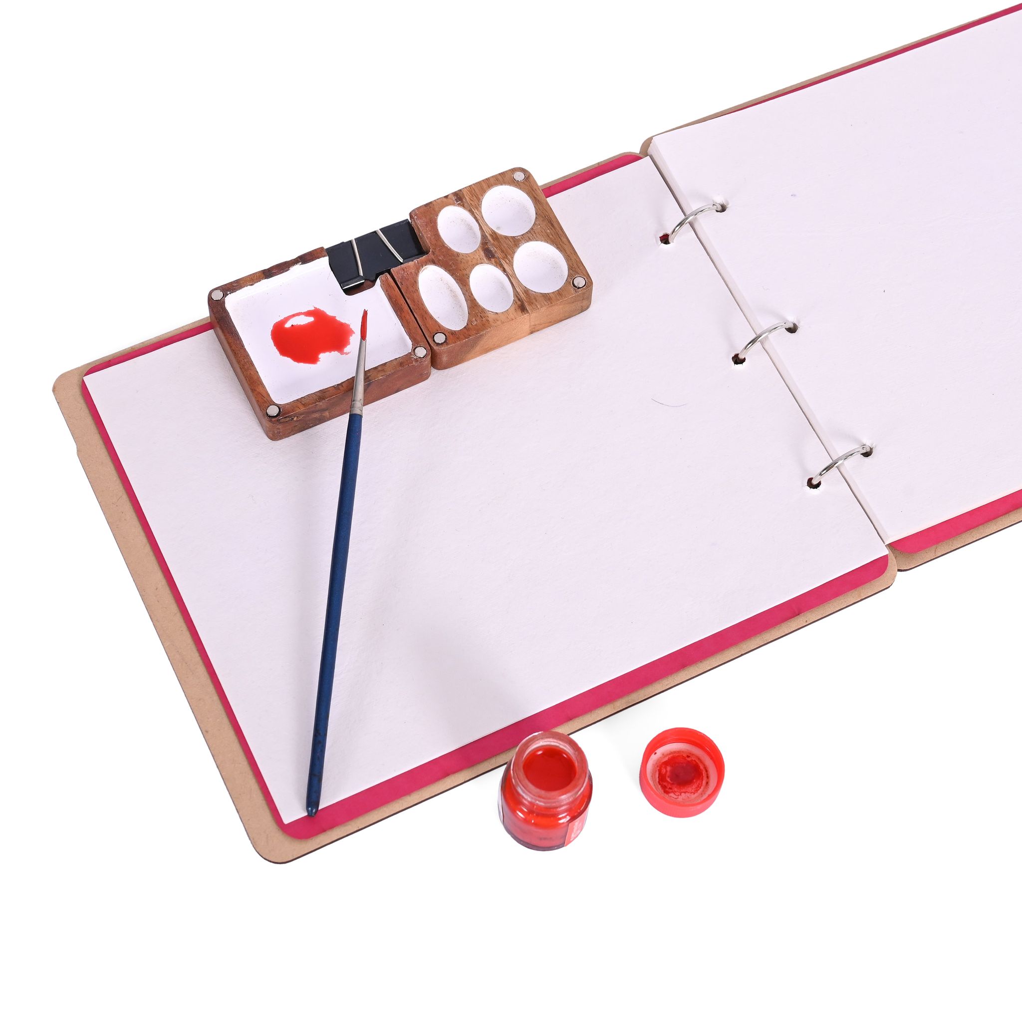 Wooden Colour Palette (5+1) with Paper Clip