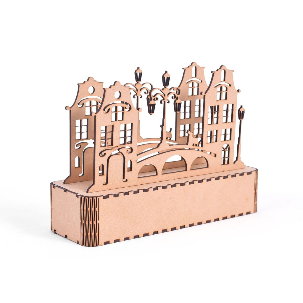 Christmas Wood Village Showpiece with LED Battery Light - Party and Festive Needs | Buy online on ZillyBuy