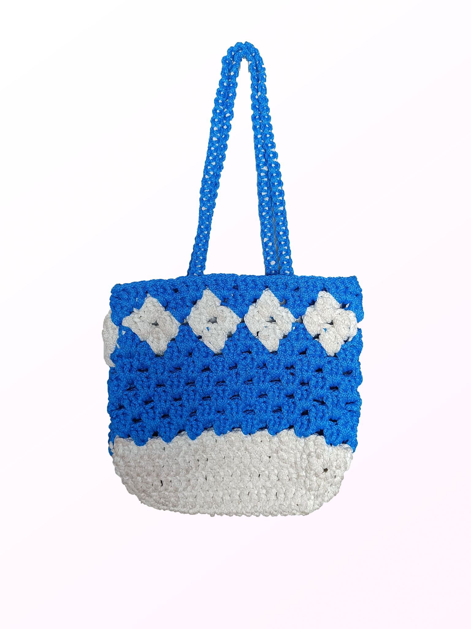 Dual Tone Macrame Handbag for Girls