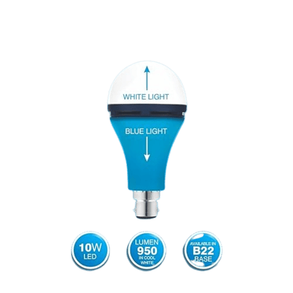 10W Up Down Glow White & Blue 3 Modes led Bulb