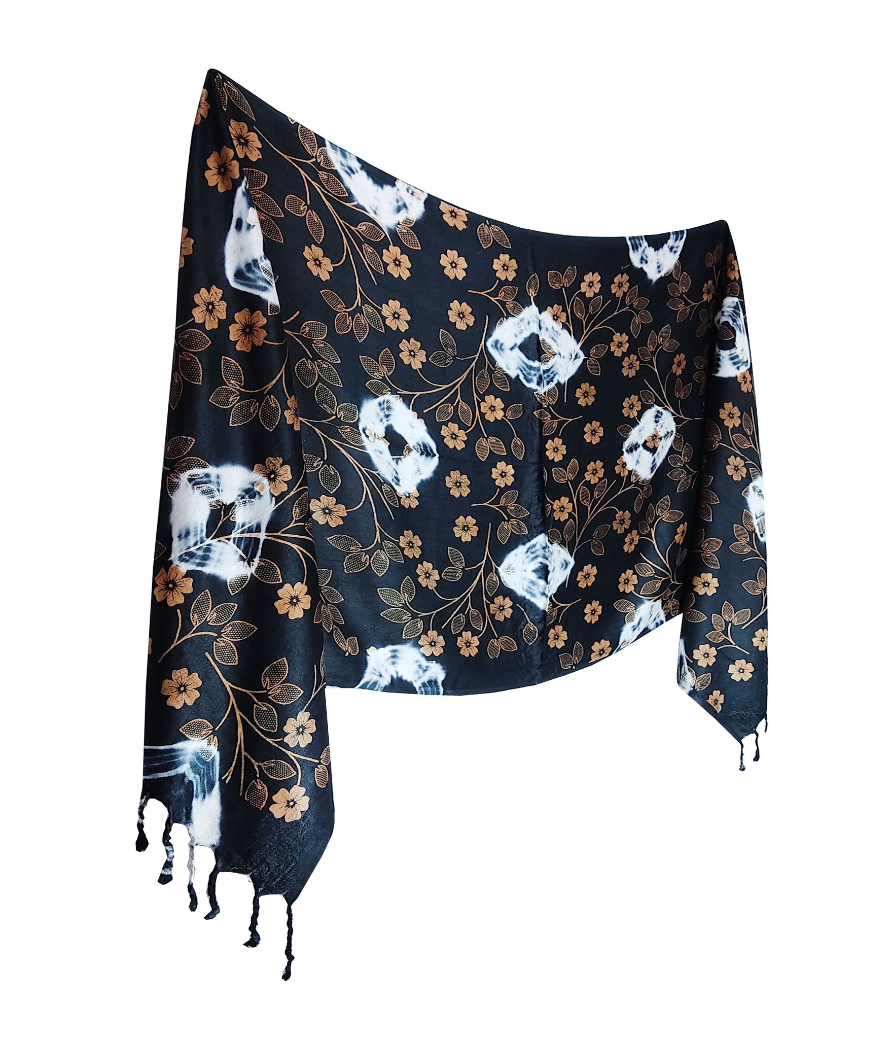 Floral Printed Satin Stoles Scarf for Women & Girls, Size: 175x75 cm approx..