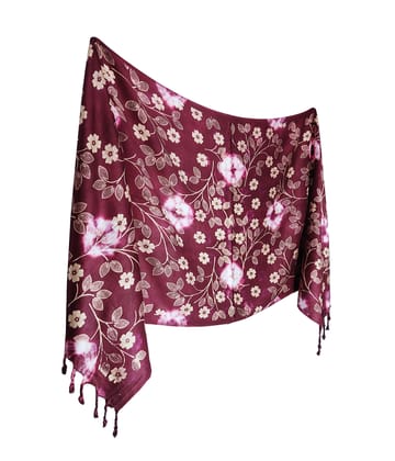 Floral Printed Satin Stoles Scarf for Women & Girls, Size: 175x75 cm approx.