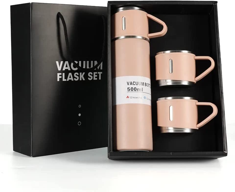 SAHAPECT Pink 500 ml Vacuum Flask Set, Hot & Cold Bottle, Thermos Set For Best Gifting Ideas