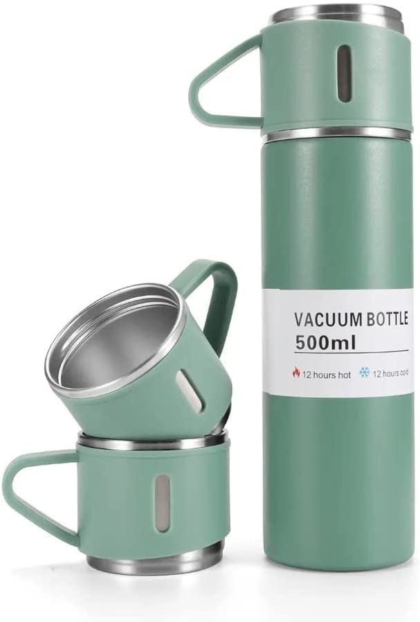 SAHAPECT Green 500 ml Vacuum Flask Set, Hot Cold Bottle, Thermos