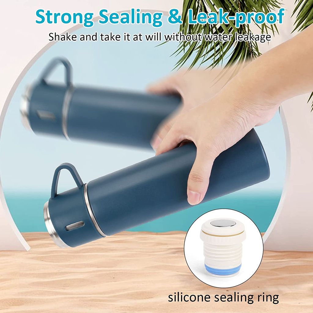 SAHAPECT Silver 500 ml Vacuum Flask Set, Hot & Cold Bottle, Thermos Set For Best Gifting Ideas