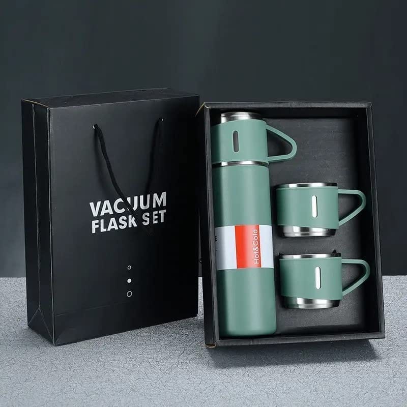 SAHAPECT Green 500 ml Vacuum Flask Set, Hot & Cold Bottle, Thermos Set For Best Gifting Ideas