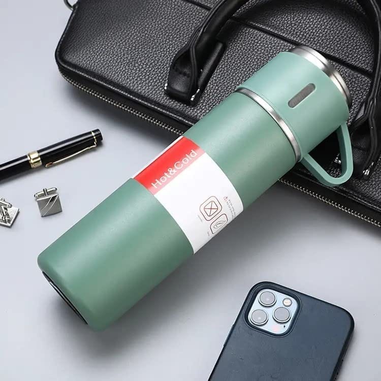 SAHAPECT Green 500 ml Vacuum Flask Set, Hot & Cold Bottle, Thermos Set For Best Gifting Ideas