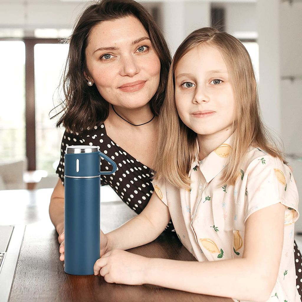 SAHAPECT Blue 500 ml Vacuum Flask Set, Hot & Cold Bottle, Thermos Set For Best Gifting Ideas