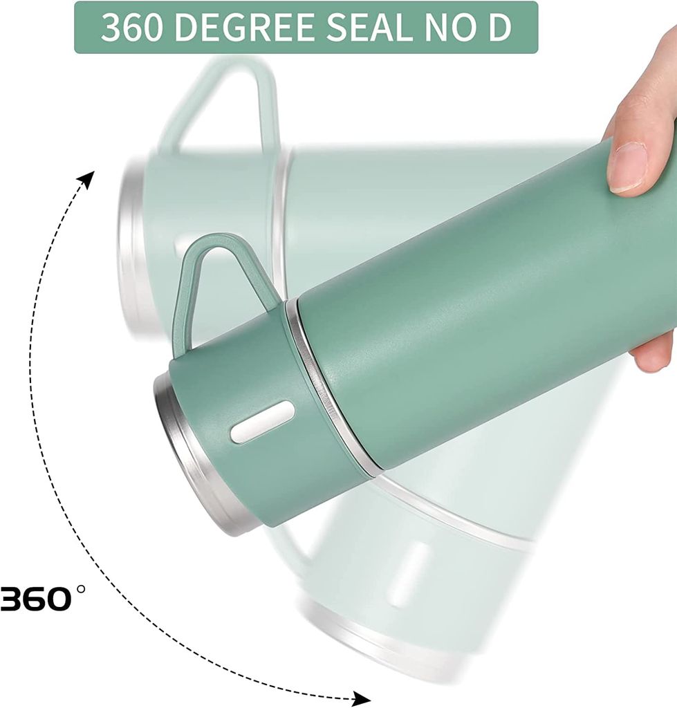 SAHAPECT Green 500 ml Vacuum Flask Set, Hot & Cold Bottle, Thermos Set For Best Gifting Ideas