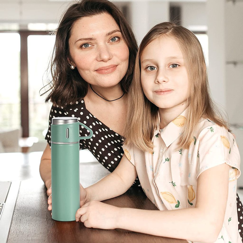 SAHAPECT Green 500 ml Vacuum Flask Set, Hot & Cold Bottle, Thermos Set For Best Gifting Ideas