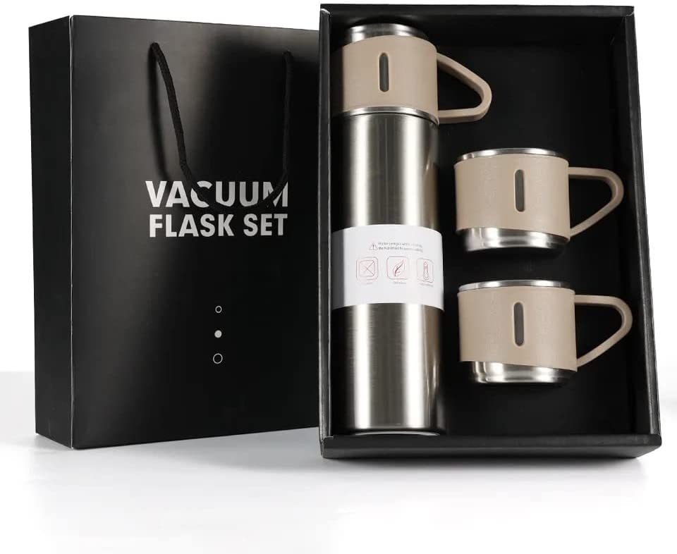 SAHAPECT Silver 500 ml Vacuum Flask Set, Hot & Cold Bottle, Thermos Set For Best Gifting Ideas