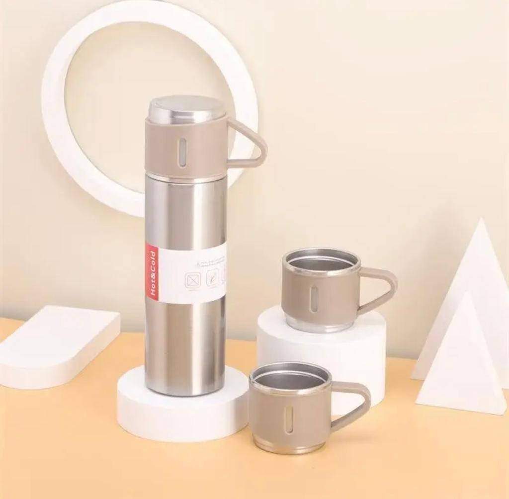 SAHAPECT Silver 500 ml Vacuum Flask Set, Hot & Cold Bottle, Thermos Set For Best Gifting Ideas