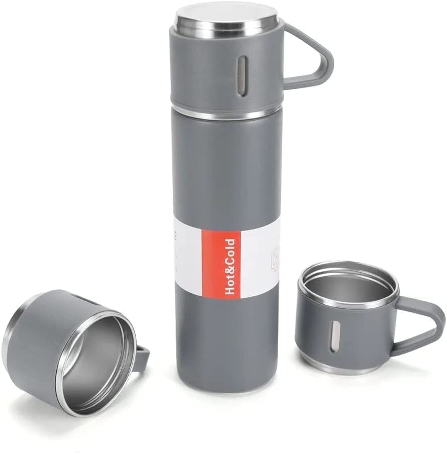 SAHAPECT Grey 500 ml Vacuum Flask Set, Hot & Cold Bottle, Thermos Set For Best Gifting Ideas