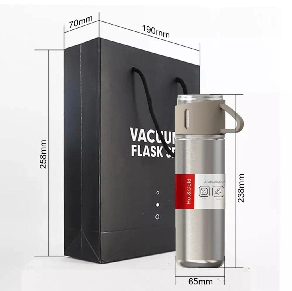 SAHAPECT Silver 500 ml Vacuum Flask Set, Hot & Cold Bottle, Thermos Set For Best Gifting Ideas
