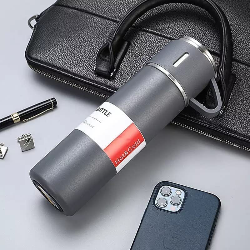 SAHAPECT Grey 500 ml Vacuum Flask Set, Hot & Cold Bottle, Thermos Set For Best Gifting Ideas