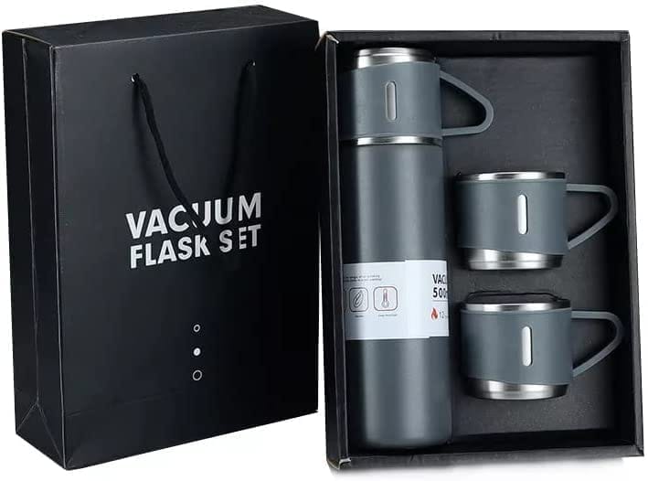 SAHAPECT Grey 500 ml Vacuum Flask Set, Hot & Cold Bottle, Thermos Set For Best Gifting Ideas