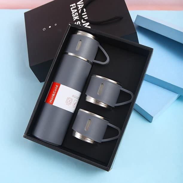 SAHAPECT Grey 500 ml Vacuum Flask Set, Hot & Cold Bottle, Thermos Set For Best Gifting Ideas
