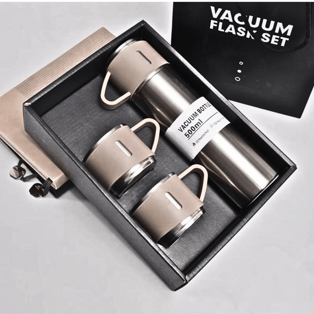 SAHAPECT Silver 500 ml Vacuum Flask Set, Hot & Cold Bottle, Thermos Set For Best Gifting Ideas