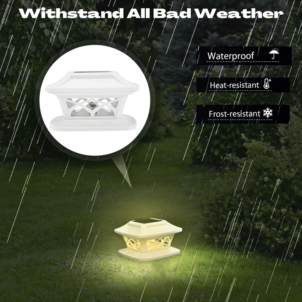 SAHAPECT 2 W, 2 LED, White Solar LED Light, Post Light, Outdoor Waterproof Light, Automatic Energy Saving ABS Lamp
