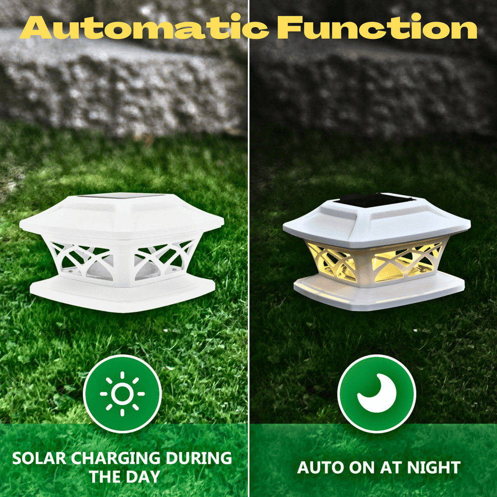 SAHAPECT 2 W, 2 LED, White Solar LED Light, Post Light, Outdoor Waterproof Light, Automatic Energy Saving ABS Lamp