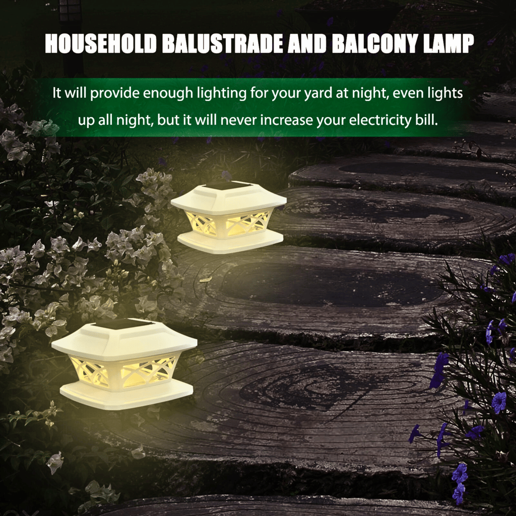 SAHAPECT 2 W, 2 LED, White Solar LED Light, Post Light, Outdoor Waterproof Light, Automatic Energy Saving ABS Lamp