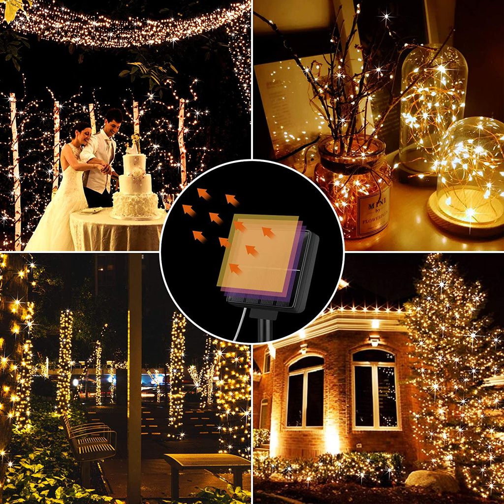 SAHAPECT Solar LED Light, 200 LED 22 Mtr Long, Warm White Lights,Copper Wire, String Fairy LED Light Lamp