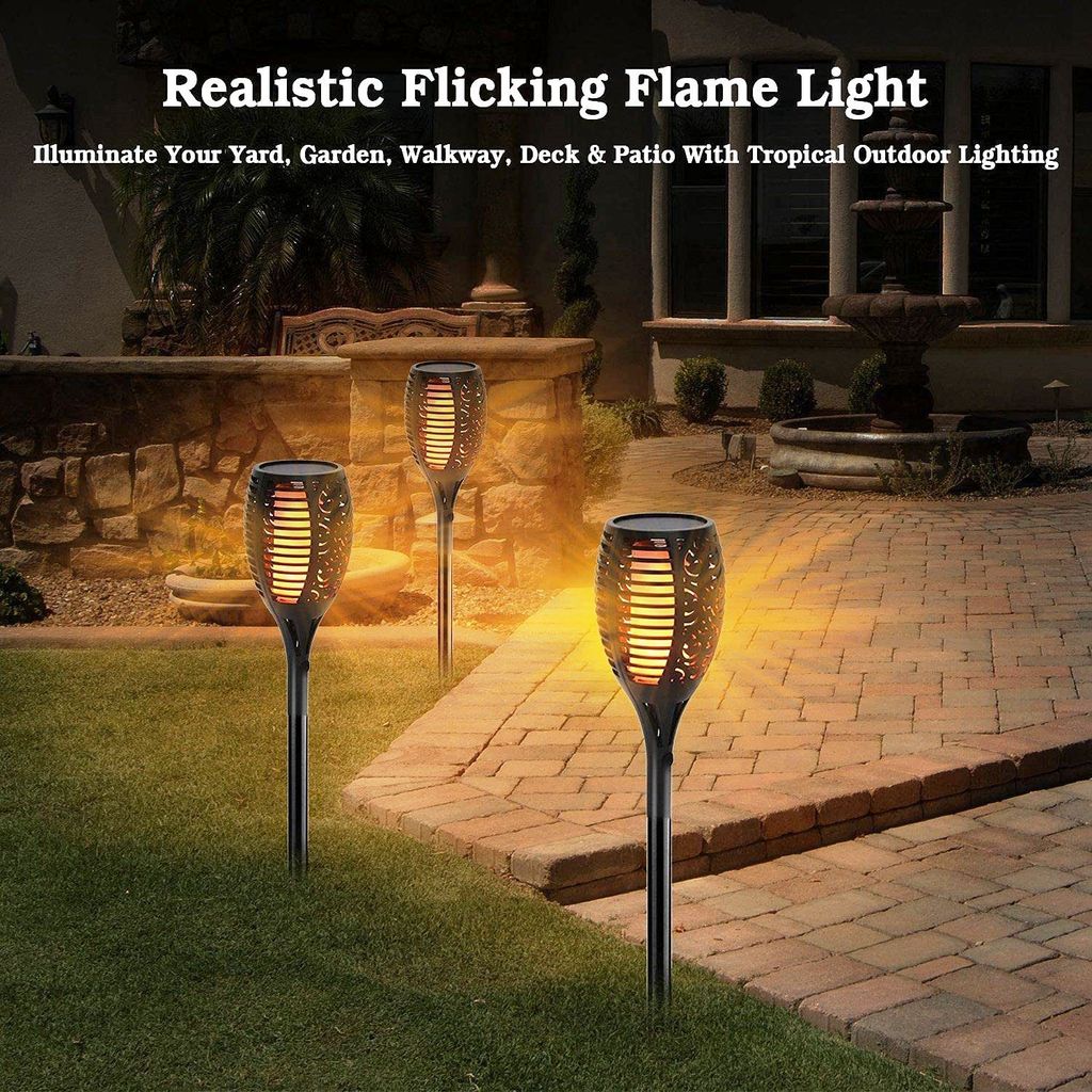 SAHAPECT Solar LED Light, 72 Led Garden Marshal Flickering Flame Torch Light Lamp-Pack of 1