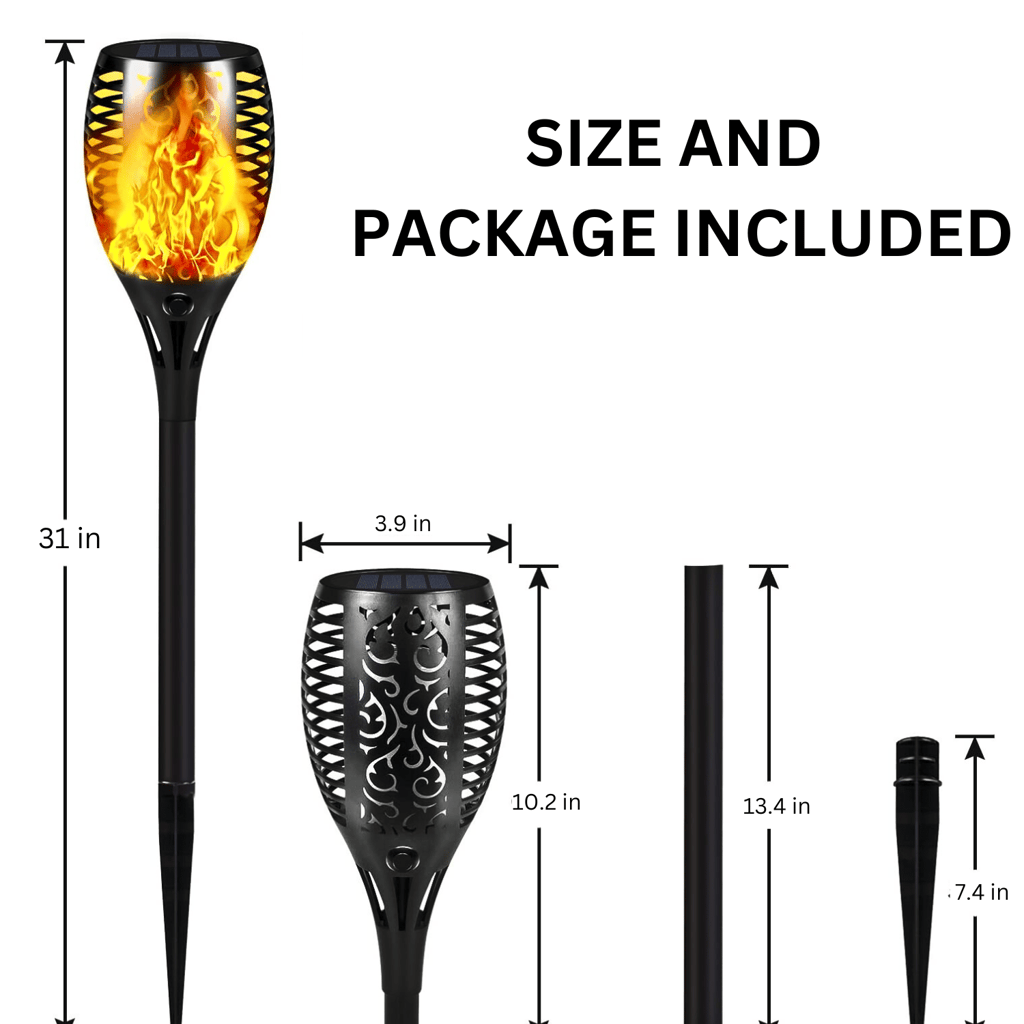SAHAPECT Solar LED Light, 72 Led Garden Marshal Flickering Flame Torch Light Lamp-Pack of 1