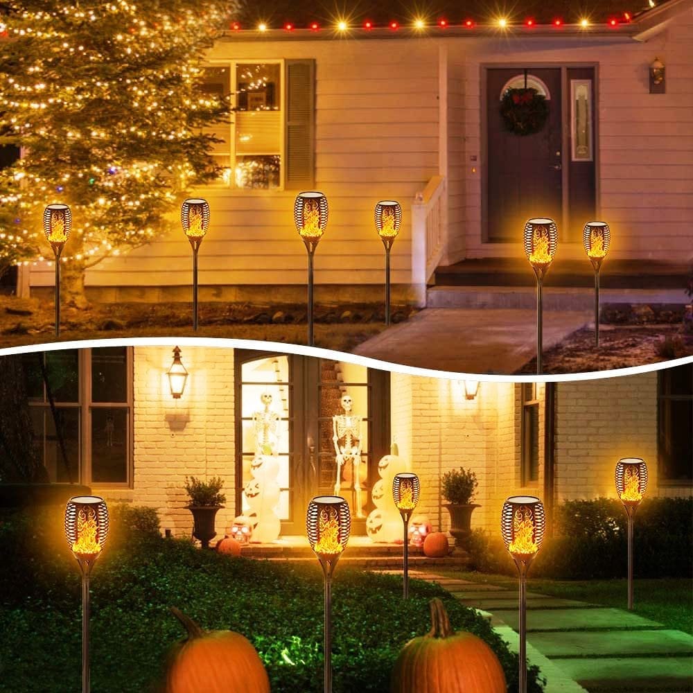 SAHAPECT Solar LED Light, 96 Led Garden Marshal Flickering Flame Torch Light Lamp-Pack of 1