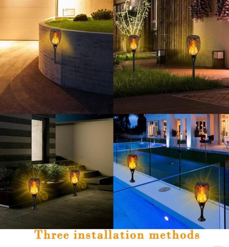 SAHAPECT Solar LED Light, 96 Led Garden Marshal Flickering Flame Torch Light Lamp-Pack of 1