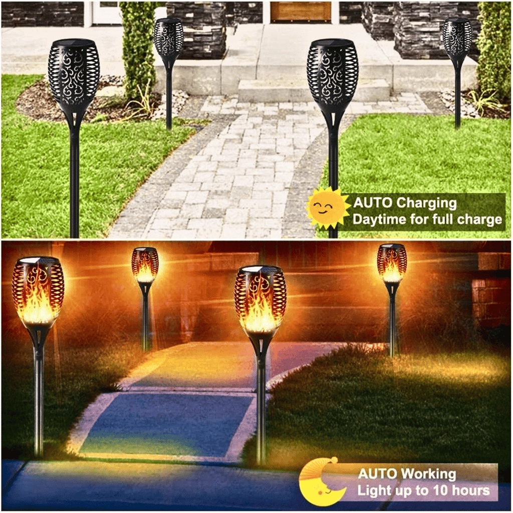 SAHAPECT Solar LED Light, 72 Led Garden Marshal Flickering Flame Torch Light Lamp-Pack of 1
