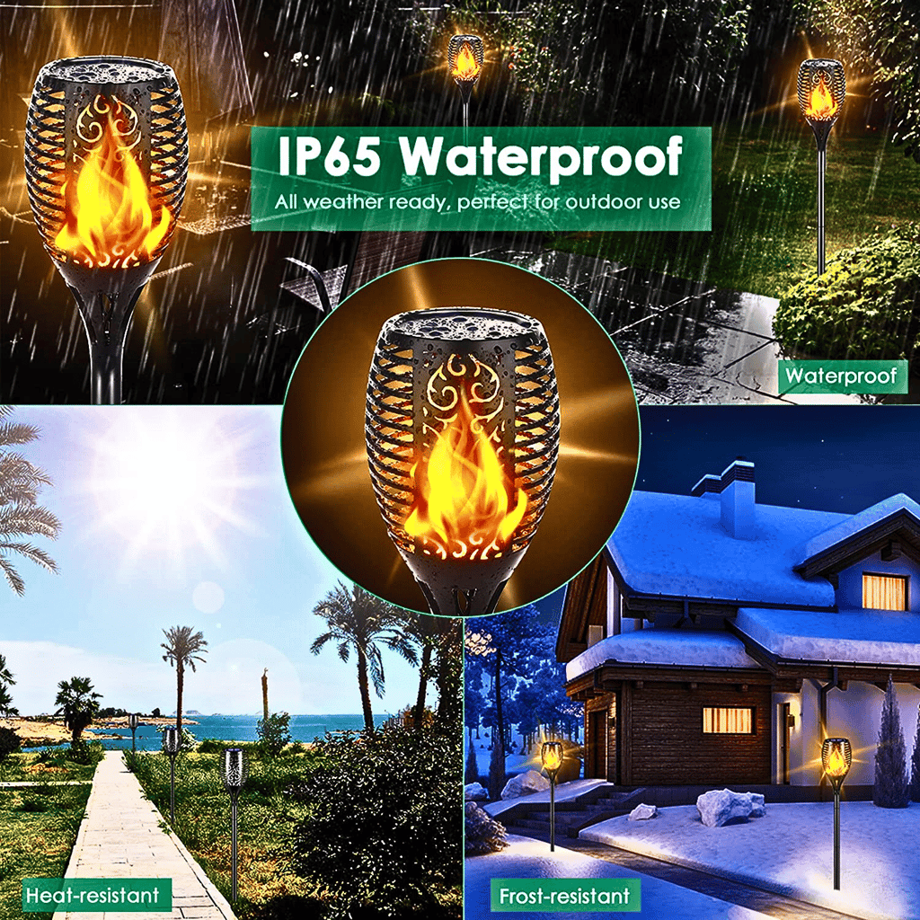 SAHAPECT Solar LED Light, 72 Led Garden Marshal Flickering Flame Torch Light Lamp-Pack of 1