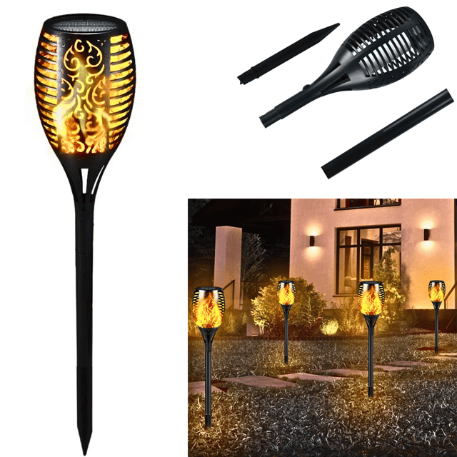 SAHAPECT Solar LED Light, 72 Led Garden Marshal Flickering Flame