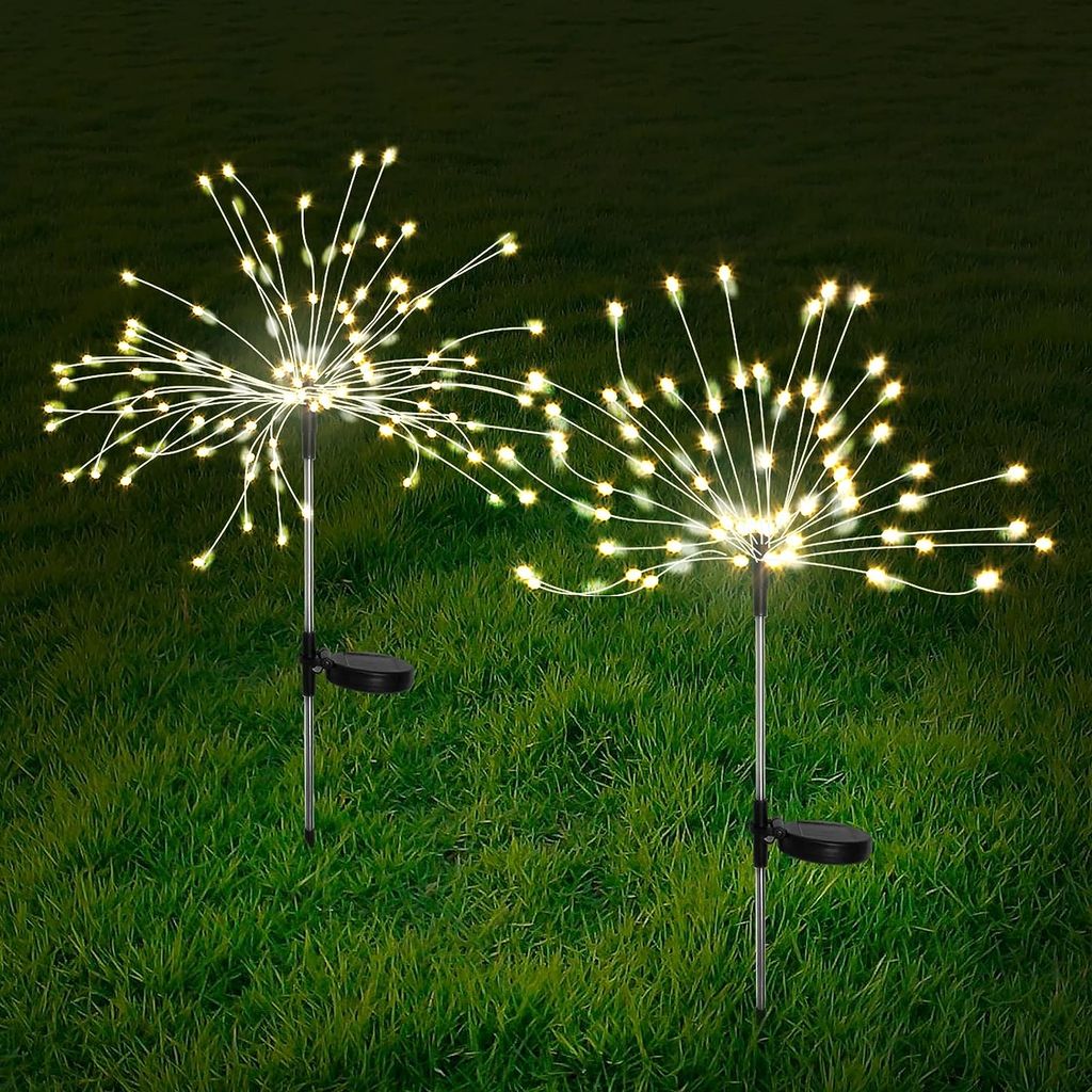 SAHAPECT Solar LED Light, 90 LED 40 Copper Wire, Warm White, Firework Light Lamp - Pack of 2