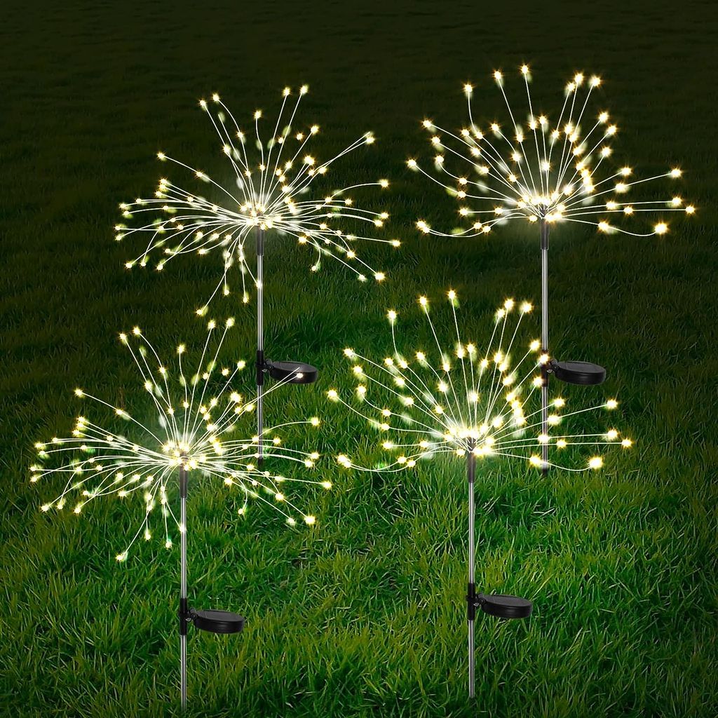 SAHAPECT Solar LED Light, 90 LED 40 Copper Wire, Warm White, Firework Light Lamp - Pack of 2