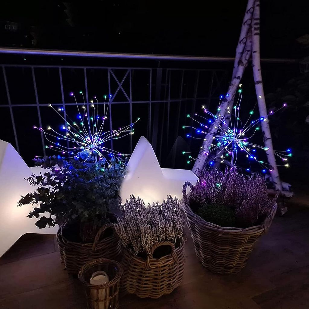 SAHAPECT Solar LED Light, 90 LED 40 Copper Wire, Multi Color, Firework Light Lamp – Pack of 2