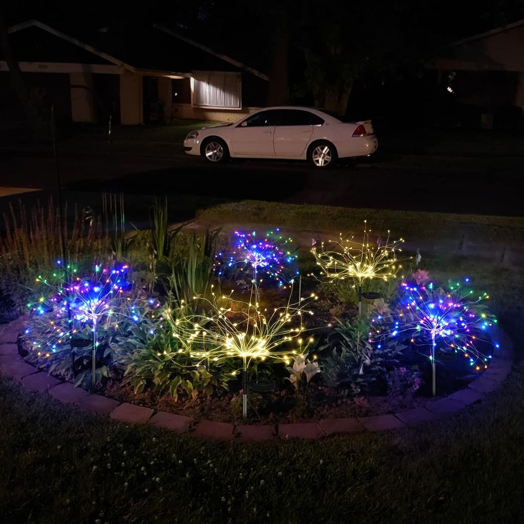 SAHAPECT Solar LED Light, 90 LED 40 Copper Wire, Multi Color, Firework Light Lamp – Pack of 2