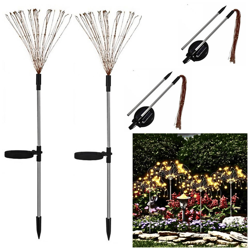 SAHAPECT Solar LED Light, 90 LED 40 Copper Wire, Warm White, Firework Light Lamp - Pack of 2