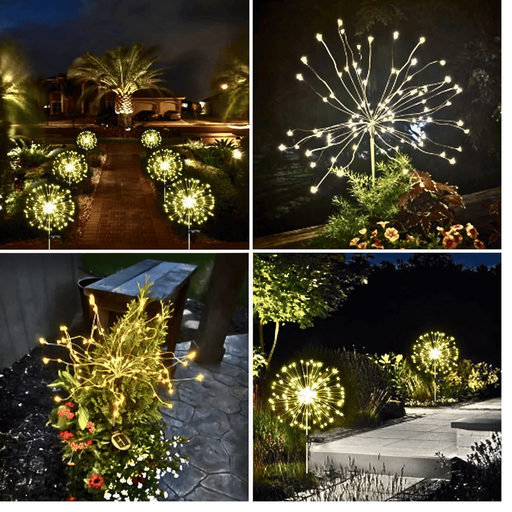 SAHAPECT Solar LED Light, 90 LED 40 Copper Wire, Warm White, Firework Light Lamp - Pack of 2