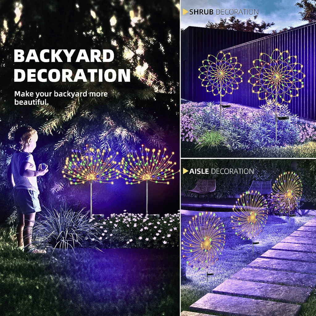 SAHAPECT Solar LED Light, 90 LED 40 Copper Wire, Multi Color, Firework Light Lamp – Pack of 2